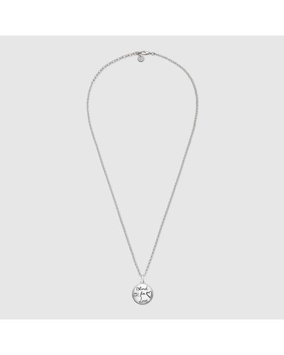 Gucci Blind For Love Necklace In Silver in Sterling Silver 